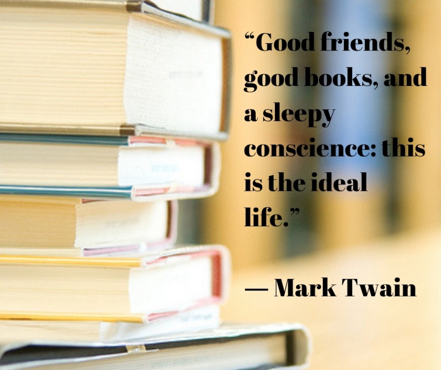 “Good friends, good books, and a sleepy conscience_ this is the ideal life.” ― Mark Twain